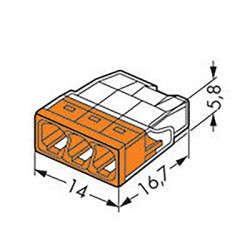 Клема швидкого монтажу WAGO 2273-203 (3 x 2,5 мм²)