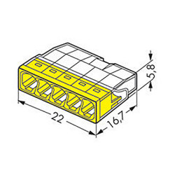 Клема швидкого монтажу WAGO 2273-205 (5 x 2,5 мм²)