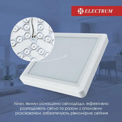 Kvant-12 квадрат 12W 4000K IP40 960Lm світильник накладний (нейтральне світло)