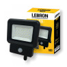 Прожектор LEBRON 50W LF50-S 6200K 230V IP65 4000LM з датчиками руху та освітлення