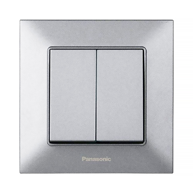 Вимикач двоклавішний Panasonic Arkedia Slim срібний
