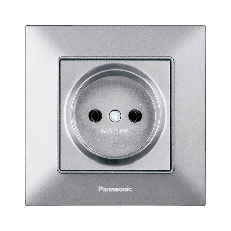 Розетка одинарна без заземлення Panasonic Arkedia Slim срібна