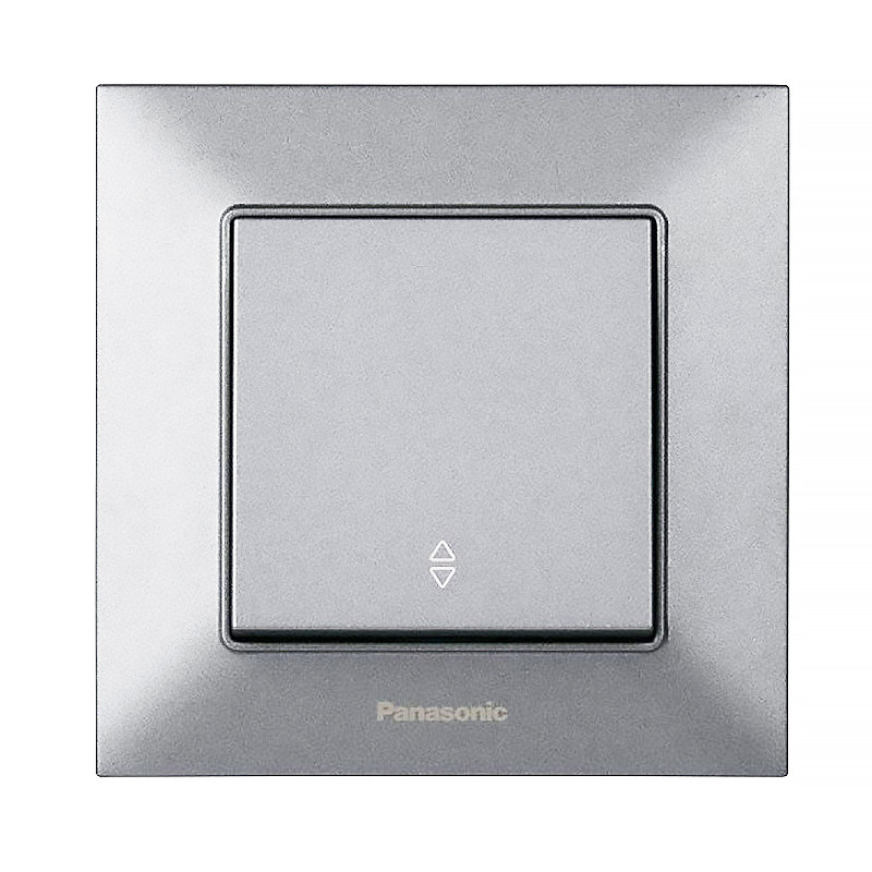 Вимикач одноклавішний прохідний Panasonic Arkedia Slim срібний