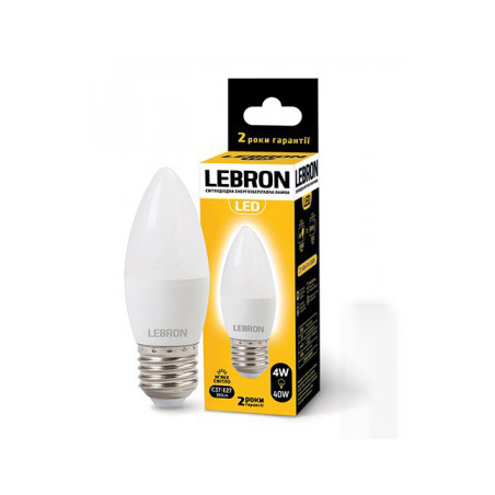 Lebron 4W Е27 3000K 320Lm свічка тепле світло