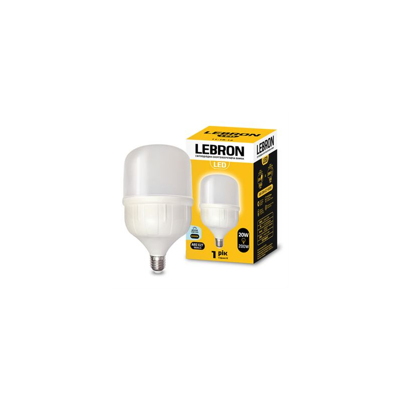 Lebron 20W Е27 6500K 1800Lm A80 холодне світло