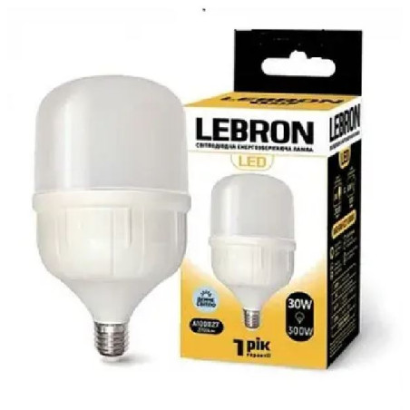 Lebron 30W Е27 6500K 2550Lm A100 холодне світло