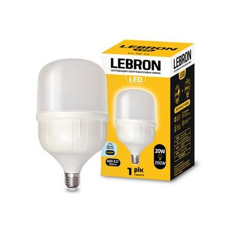 Lebron 40W Е27-E40 6500K 3200Lm A118 холодне світло