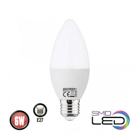 Horoz 6W Е27 4200K 480Lm свічка нейтральне світло ULTRA-6