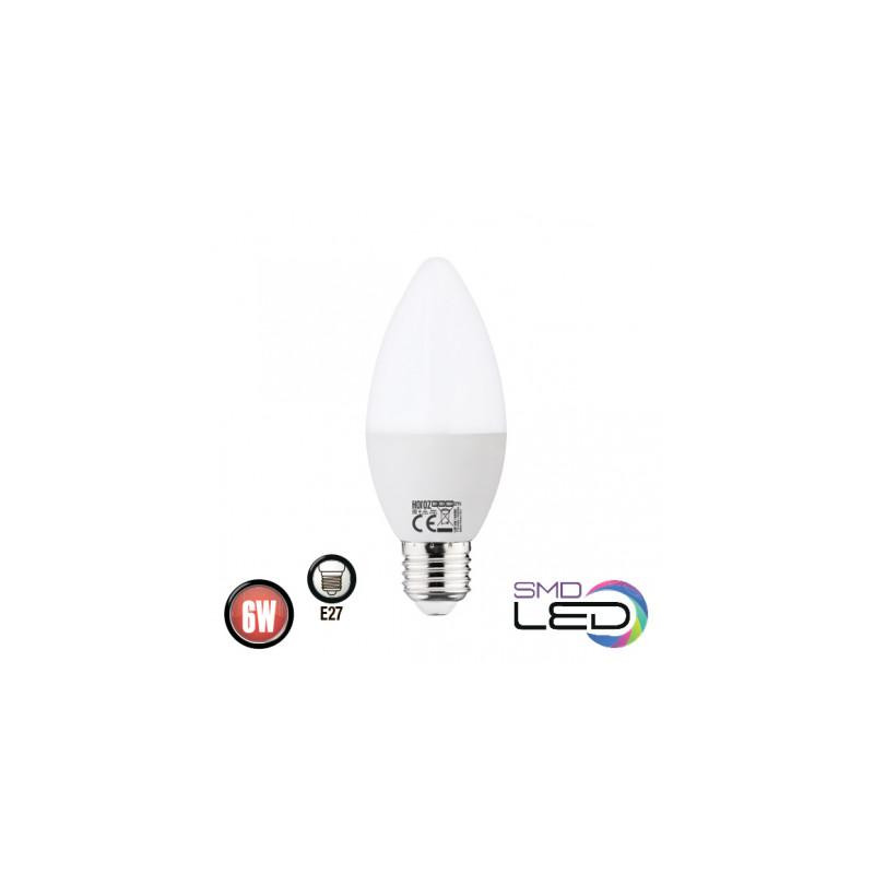 Horoz 6W Е27 6400K 480Lm свічка холодне світло ULTRA-6