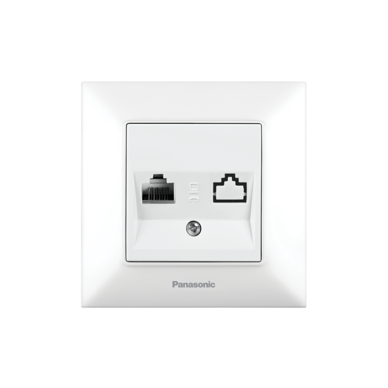 Розетка одинарна комп'ютерна Panasonic Arkedia Slim біла