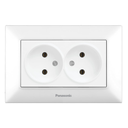 Розетка подвійна без заземлення Panasonic Arkedia Slim біла