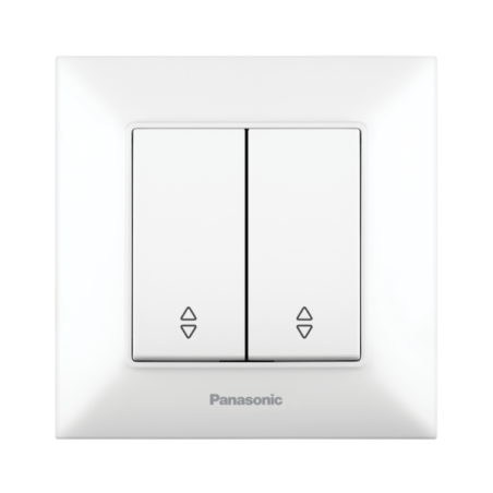 Вимикач двоклавішний прохідний Panasonic Arkedia Slim білий