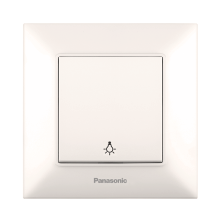 Вимикач кнопочний одноклавішний Panasonic Arkedia Slim кремовий